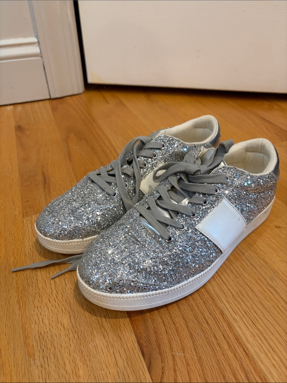 Aldo Silver Glitter Women's Sneakers